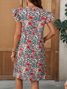 EMERY ROSE 女士休闲印花迷你连衣裙，适合度假 - 彩色 - 查看 2