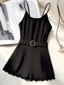 Franclia Bộ áo liền quần không tay dáng ôm mới dành cho nữ, thích hợp cho mùa xuân/hè. - màu đen - Xem 3