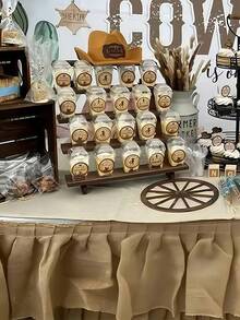 1pc Wooden Display Riser, 3/4/5 Tier Earring & Ring Holder Stands,Farmhouse Cupcake Stands, Table Display Stand For Vendors, OrganizerShowcase For Tabletop Shows And Home Using, Wood Rustic Risers - Brown - View 7
