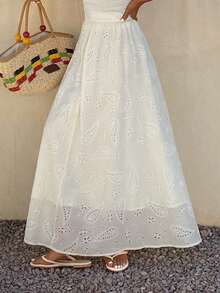 Livesso 女士白色镂空度假裙 - 白色 - 查看 4