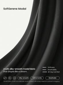 GLOWMODE SoftSerene Modal Own Your Flow Soft Silky-Smooth Breathable Waist Length Adjustable Drawstring Hem One-Shoulder Pullover Sweatshirt Daily Casual Wear - Black - View 5