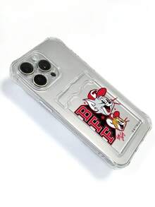 TOM & JERRY X SHEIN Tom & Jerry Cat & Mouse BFF Cartoon Clear TPU Card Holder Phone Case, Lens-Protective Shockproof Anti-Scratch Cover With Card Slot, Nostalgic Anime Daily Gift Accessory, Fundas,Compatible With IPhone Case,Covers,Compatible With IPhone 16/Compatible With IPhone 17/Compatible With IPhone 17 Pro Max/Compatible With Iphone 17 Pro Cell Phone Case, Quick Ship - Clear - View 8
