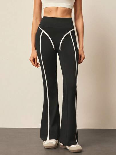 With My Calm One-Piece Pack, Black Seamed Athletic Pants, Soft, Comfortable And Form-Fitting, Suitable For Workouts, Running, Casual Wear, And Yoga.