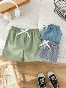 SHEIN 3件装男童短裤 - 薄荷綠 - 查看 6