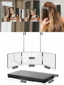 Espejo de cuidado personal ajustable en 3 direcciones a 360° - Cristal HD antivaho, diseño plegable portátil, adecuado para el hogar, viajes, gimnasio y salón de belleza - Perfecto para el afeitado de hombres, peinado de mujeres, maquillaje, estudiantes y profesionales - Ahorra espacio, decoración de baño y ayudante de almacenamiento de cuidado personal, precio asequible, regalos de Navidad, cosméticos, herramientas de maquillaje, artículos asequibles, regalos, regalos para mujeres, regalos de Navidad - Multicolor - Ver 7