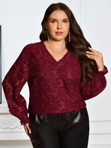 Miaspire Áo blouse cổ chữ V tay dài màu đỏ tía trơn thanh lịch dành cho nữ mùa thu/đông, áo blouse màu đỏ tía, áo blouse màu rượu vang, áo blouse thanh lịch dành cho nữ, áo màu hạt dẻ, mùa thu, áo blouse tay dài cỡ lớn, áo blouse màu đỏ cỡ lớn, mùa đông, giáng sinh, năm mới, thích hợp cho nhiều dịp, đêm hẹn hò, tiệc đêm, tiệc sang trọng, đi chơi, mới 2025, đơn giản và thời trang để mặc hàng ngày - Màu Đỏ Sâu - Xem 6