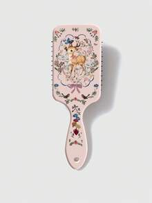ROMWE Kawaii Lược đệm khí in hình vòng hoa, hươu và nơ, lược massage da đầu chống rụng tóc. - Màu hồng nhạt - Xem 1