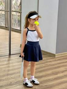 DAZY Girls Casual Sleeveless Top And Skirt Set, Summer Outfit - White - View 1