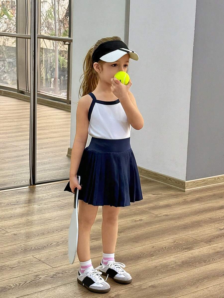 DAZY Girls Casual Sleeveless Top And Skirt Set, Summer Outfit - White - View 1