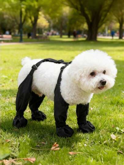 1pc Single-Piece Dog Harness Boots With Lacing On The Pant Legs, Outdoor Harness Snow Boots, Waterproof Walking Shoes, Slip-Resistant, Dirt-Resistant Paw Covers. Suitable For Small To Medium-Sized Dogs. (Black) Small/Medium Dog Waterproof Boots – Dog Paw Covers, Dog Harness Boots, Slip-Resistant Pet Shoes, Outdoor Walking Shoes, Reflective, Dust-Resistant, Comfortable Boots