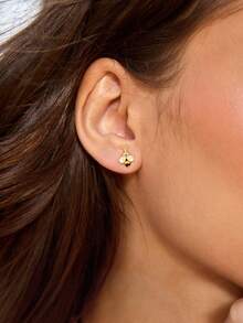 ROMWE Kawaii 蜜蜂裝飾耳釘 - 彩色 - 查看 3