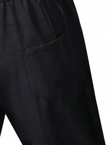 Manfinity Acti Log Men's Drawstring Waist Casual Versatile Daily & Sports Pants - Black - View 5