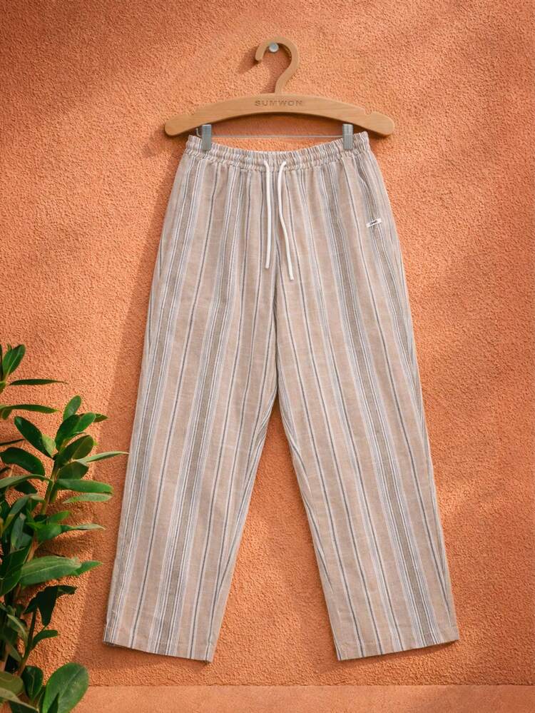 Straight Leg Striped Casual Pants