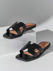 SHUZIA Women's Fashionable Flat Sandals Holiday Vacay Vibe For Summer Shoes Spring Shoes Spring Break Easter Vacation Shoes Casual Shoes Beach Shoes Mother's Day Present For Christmas Valentine's Day - Black - View 6