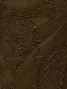 MUSERA Elasticated Tie Waist Beaded Embroidered Wide Leg Flowy Trousers Cute Summer Spring Going Out Occasion Embellished - White - View 6