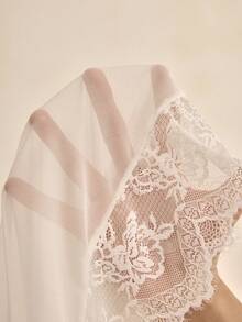 Charlaine White Lace Patchwork Deep V Sheer Romantic French Style Elegant Sophisticated Women's Nightgown - White - View 8