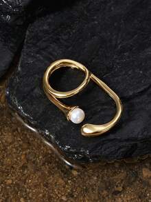 Opalesca Nhẫn ngọc trai 18K khắc tên cá nhân, Cao cấp/Sang trọng/Đẳng cấp/Đeo hàng ngày/Tối giản, Ngọc trai/Pha lê, Dành cho Mẹ/Phụ nữ/Cô gái/Mẹ, Mùa hè/Bãi biển/Dạ hội/Tiệc tùng/Kỳ nghỉ/Du lịch, Đính hôn/Đám cưới/Lời hứa, Cô dâu, Hình trái tim/Hoa, Phong cách cổ tích/Nàng tiên cá - Vàng - Xem 6