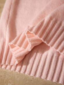 MOTF PREMIUM WOMEN'S RHINESTONE EMBELLISHED SHORT SLEEVE KNIT TOP - Pink - View 8