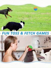 Pelota de juguete para perro con sonido, pelota de entrenamiento, juguete de pelota, compatible con lanzadores de perros, pelota interactiva de alta elasticidad para perros, pelota de dentición para cachorros y mascotas - Multicolor - Ver 4