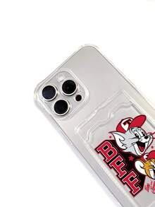 TOM & JERRY X SHEIN Tom & Jerry Cat & Mouse BFF Cartoon Clear TPU Card Holder Phone Case, Lens-Protective Shockproof Anti-Scratch Cover With Card Slot, Nostalgic Anime Daily Gift Accessory, Fundas,Compatible With IPhone Case,Covers,Compatible With IPhone 16/Compatible With IPhone 17/Compatible With IPhone 17 Pro Max/Compatible With Iphone 17 Pro Cell Phone Case, Quick Ship - Clear - View 9