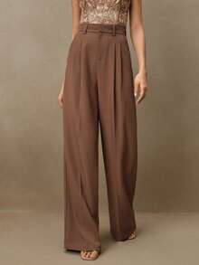 Anewsta Petite Spring/Summer Petite Office Lady Pleated Suit Pants - Coral Pink - View 1