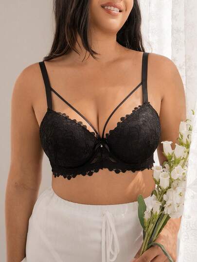 DesireSculpt 1 pieza Sujetador con aros de encaje, Talla regular cómoda y de talla grande