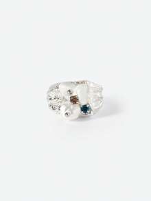 Opalesca Ocean Vacation Wind Ring,Premium/Elegant/Classy/Dailywear/Minimalist,Pearl/Crystal,Summer/Beach/Prom/Party/Holiday/Vacation,Engagement/Wedding/Promise,Bride,Heart/Floral,Fairycore/Mermaid Core,18K Gold-Plated - Silver - View 6