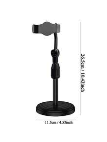 手机支架，可倾斜手机支架，高度和角度可调节，适用于办公室、休闲、商务、家庭等场合，灵活通用支架，兼容3.5-6.7英寸设备 - 黑色 - 查看 11