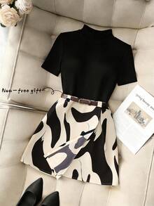 GlowEve Women's Casual Daily Printed Mini Skirt - Multicolor - View 4