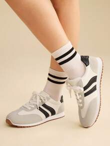 CUCCOO EASI 女士休闲运动鞋 - 黑與白 - 查看 10