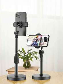 手机支架，可倾斜手机支架，高度和角度可调节，适用于办公室、休闲、商务、家庭等场合，灵活通用支架，兼容3.5-6.7英寸设备 - 黑色 - 查看 7