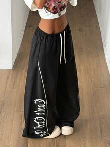 Coolane Pantalones anchos de mujer tejidos en negro - Negro - Ver 3