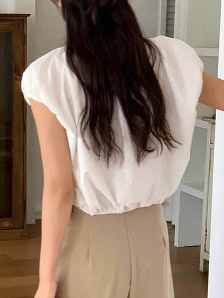 Women's Solid Color Round Neck Casual Versatile Daily Wear Shirt