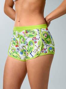 Rick and Morty X SHEIN 3 piezas Bragas de estilo deportivo de moda para mujer - Negro - Ver 3