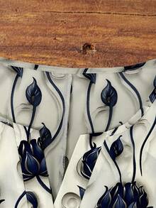 Breezaya Plus Size Women Floral Print V-Neck Batwing Sleeve Blouse - Multicolor - View 3