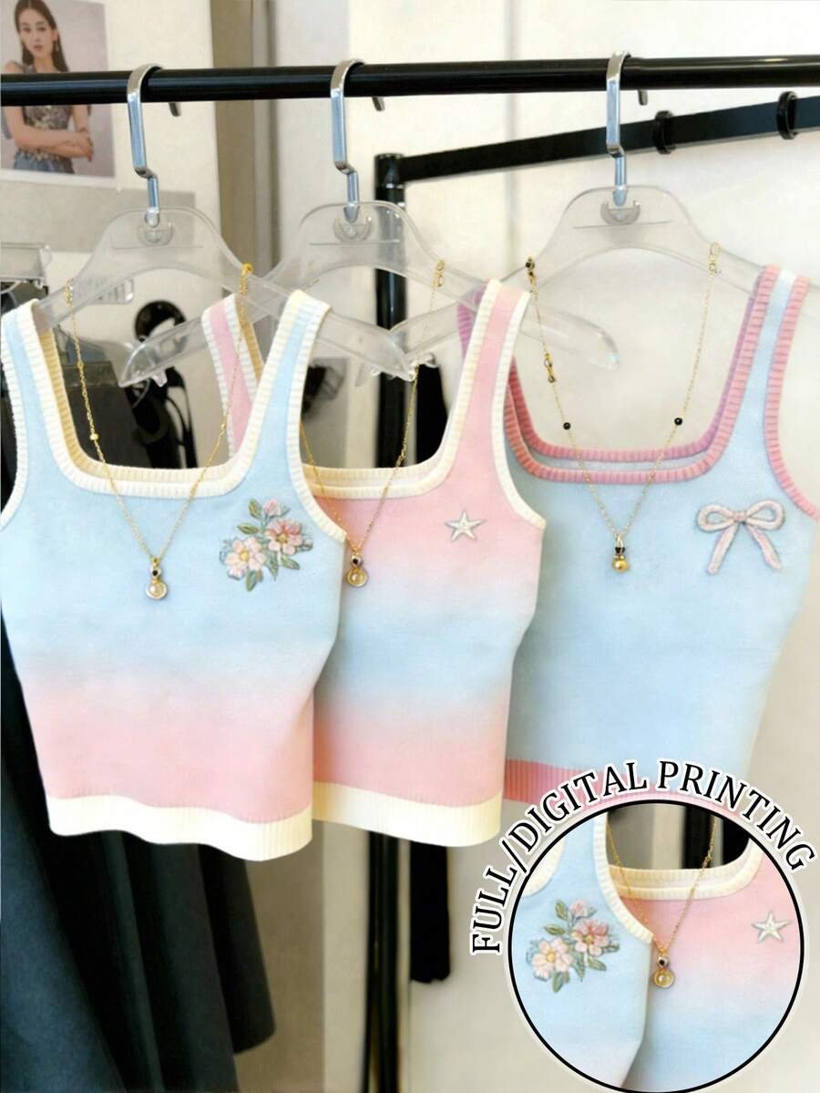 Resyla 3pcs/Set Ombre Camisole, Regular Fitted Women's Tank Tops - Multicolor - View 1