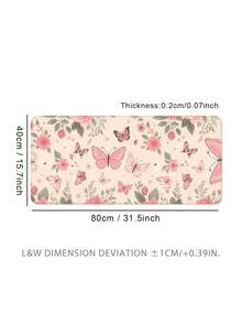 1 pieza Alfombrilla de ratón extra grande con diseño de mariposa - Tapete de escritorio para juegos con borde cosido, lavable, con base de goma antideslizante, protector de teclado de varios tamaños para oficina y escuela - Mariposa - Ver 12