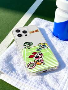 THE POWERPUFF GIRLS X SHEIN 飞天小女警网球手机壳，透明软TPU保护套，可爱卡通运动印花，防震保护套，日常使用及生日礼物，适合女孩和卡通迷，兼容iPhone 11/12/13/14/15/16/17 Pro Max和Galaxy S24 Ultra/S25 Ultra/A16/A17/S26/S26 Ultra，手机配件，快速发货。 - 無色 - 查看 2