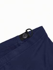 Modmama Maternity Solid Color Adjustable Waist Casual Flare Pants - Navy Blue - View 14