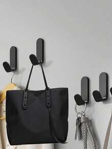 1Pc /6Pcs /12Pcs Strong Metal Adhesive Hooks No Drilling Wall Mounted For Bathroom Kitchen Dorm Heavy Duty Rust Proof Easy Install Space Saving Storage For Towels Robes Bags Hats - Multicolor - View 4