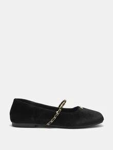 2025 Spring New French Soft Square Toe Mary Jane Flats, Black - Black - View 9