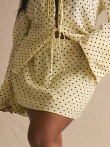MUSERA High Rise Polka Dot Straight Fit Mini Skirt Spring Summer Elegant Easter Cute Vacation Casual Everyday Sunlight Social - Multicolor - View 1