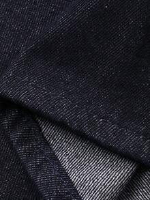 Livesso Strapless Lace Hem Casual Denim Jumpsuit For Women - Dark Wash - View 6