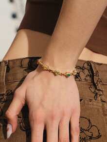 Glisma 18K镀金锆高级个性化手链 - 彩色 - 查看 2