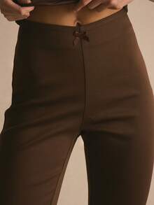 MUSERA Bộ đồ gồm chân váy maxi cạp thấp xẻ tà phối ren, thích hợp cho mùa xuân hè, ấm áp, dễ thương, thường ngày, nữ tính, đi nghỉ mát, phong cách thường ngày, Casa De Muse. - Màu nâu Sô-cô-la - Xem 6