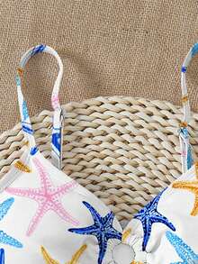 Bộ đồ bơi hai dây và bikini in hình sao biển nhiều màu sắc dễ thương, kiểu dáng ôm sát thoải mái, trang phục thư giãn mùa hè cho các cô gái tuổi teen, #Coconutgirl - Nhiều màu - Xem 5