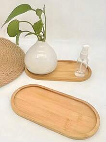 1/3/6 Multifunctional Bamboo Trays, Wooden Trays, Jewelry Storage Trays, Bamboo Tea Trays, Oval Teapot Trays, Suitable For Desktop Decoration Ornaments In Restaurants/Kitchens/Bedrooms/Bathrooms/Study Rooms, As Well As Halloween, Christmas And Other Holiday Parties/Dinners. - Multicolor - View 5