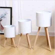 1 chậu trồng cây bằng sắt, kiểu dáng tối giản, đơn giản cho gia đình. - trắng - Xem 6