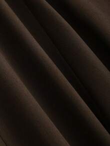 Sweetra 法式优雅复古贵族风简约保守淑女高雅气质，适合大学通勤、工作、上学、约会等各种场合，休闲宽松A字垂坠百搭低腰棕色长裙，春、夏、秋、冬皆宜。 - 棕色 - 查看 4