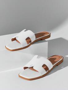 SHUZIA Women's Solid Color Open Toe Flat Sandals Summer Shoes Spring Shoes Spring Break Easter Vacation Shoes Casual Shoes Beach Shoes Mother's Day Present For Christmas Valentine's Day - White - View 6